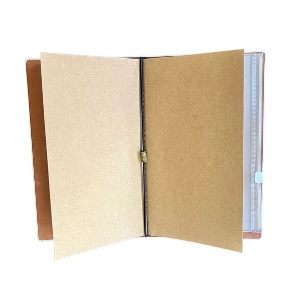 Orange Moon with Unicorn Magical Faux Leather Reusable Travelers Notebook 8x4.5” - Picture 6 of 8